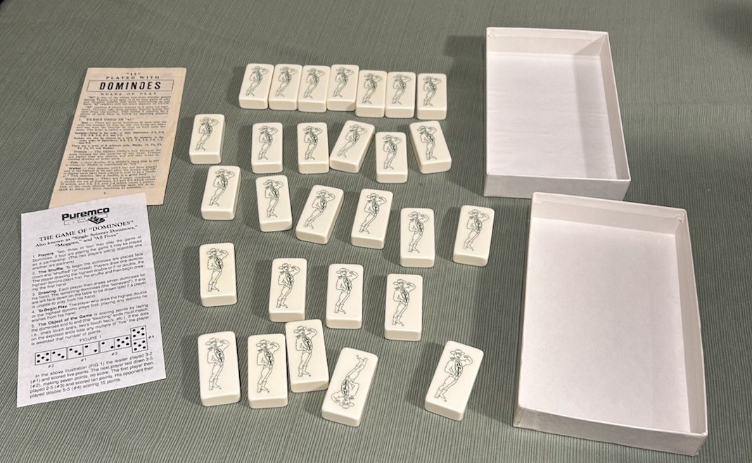 Puremco Customized Dominoes Cowboy Stripper APF Initials VTG