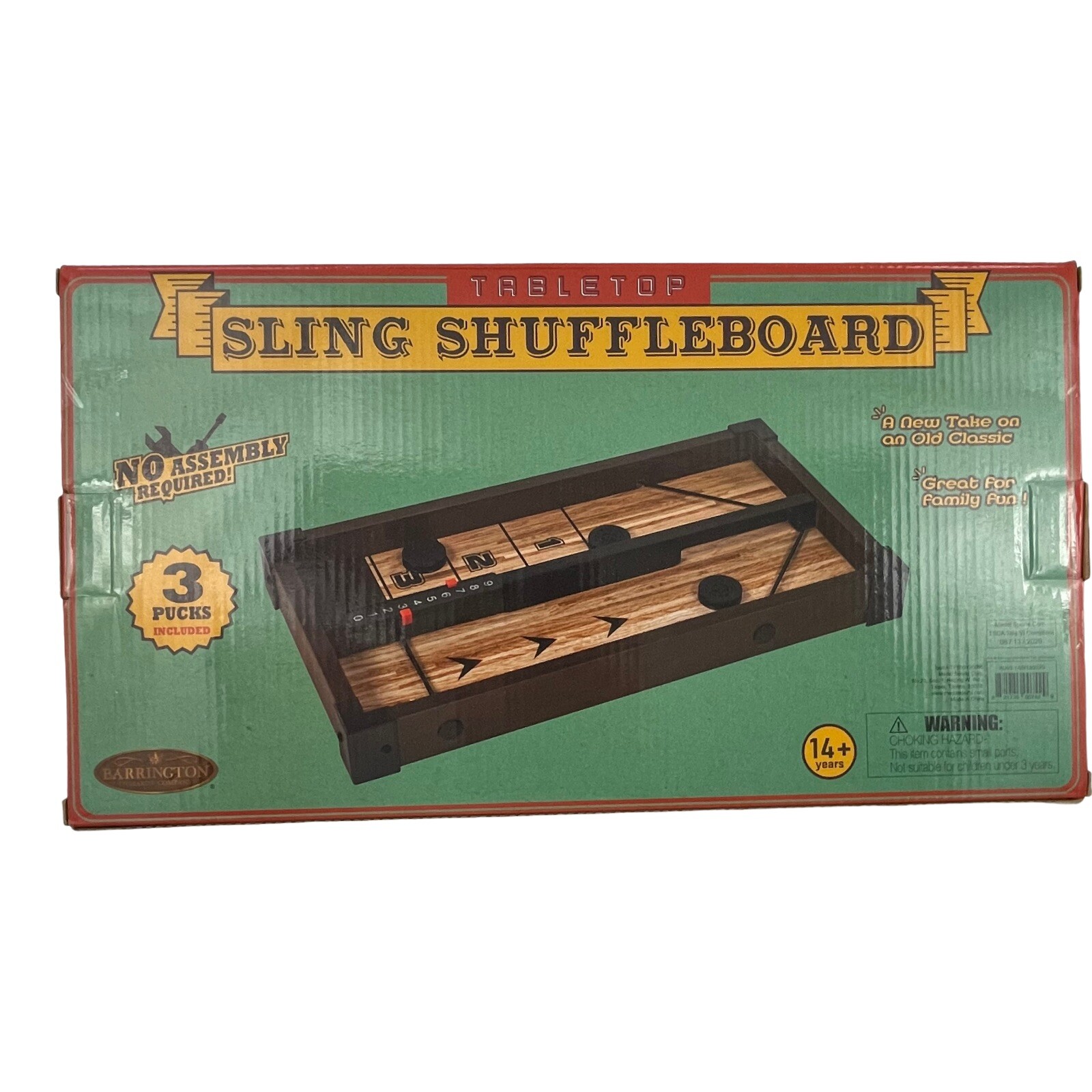 Tabletop Sling Shuffleboard Game 16″ Comes with 3 Pucks NEW in Original Box