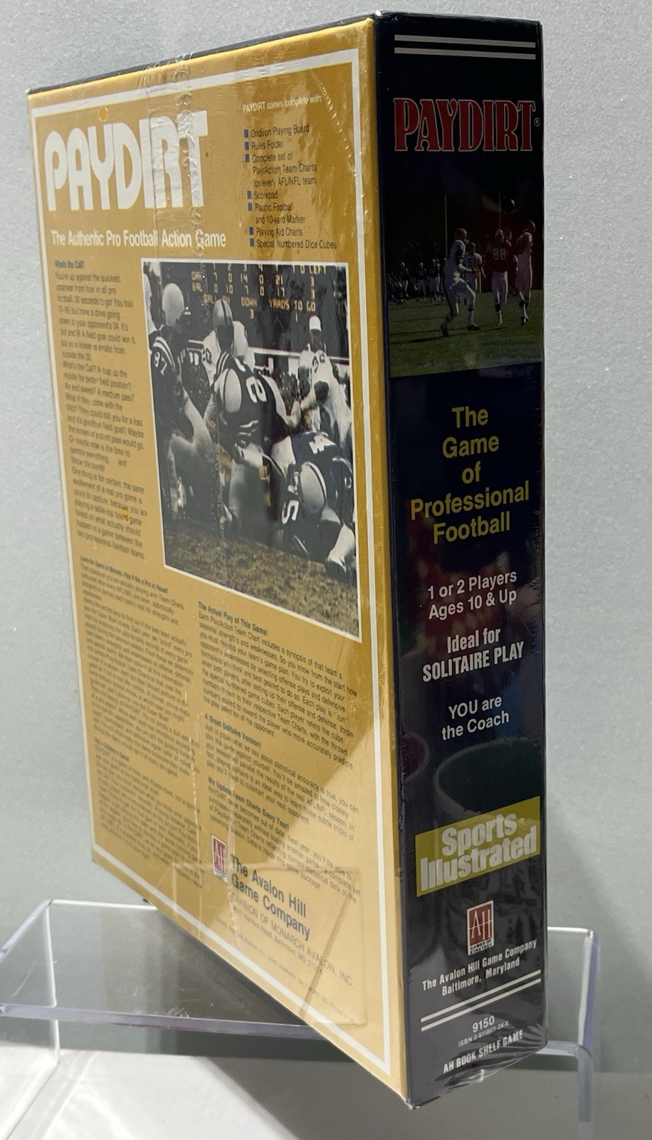 Sports Illustrated Paydirt Football Avalon Hill Book Shelf Game 1986 Sealed