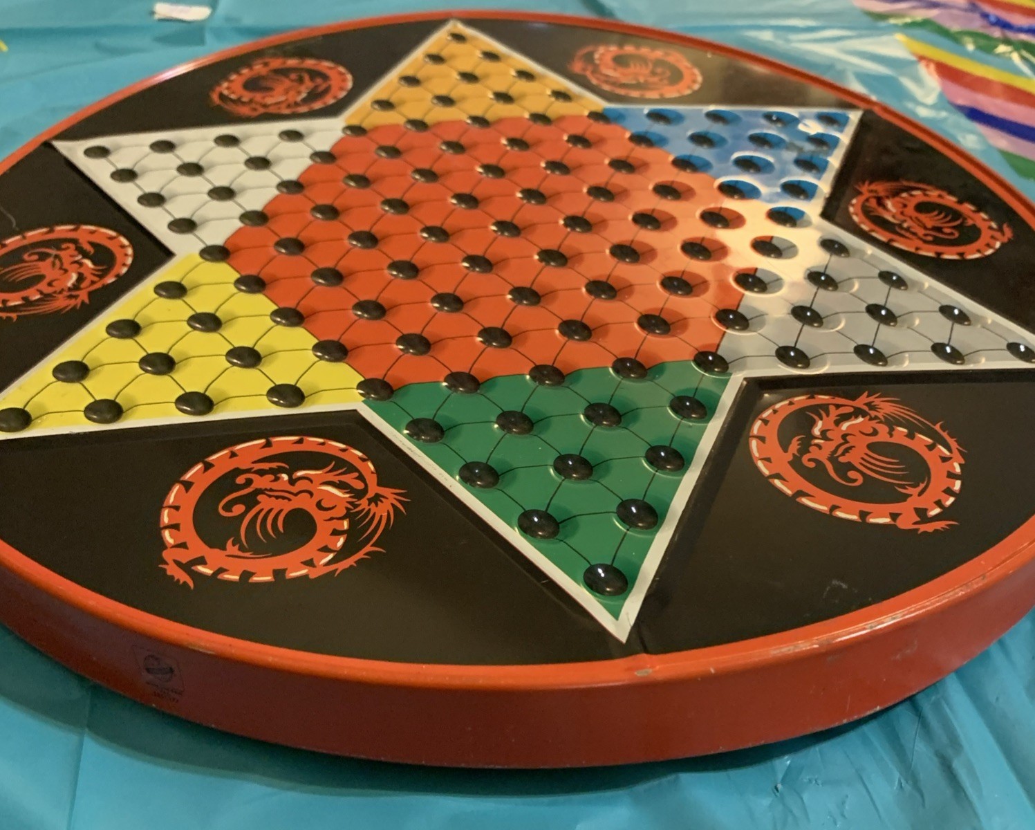 Vintage Ohio Art Chinese Checkers Board Tin 12.5” No game pieces