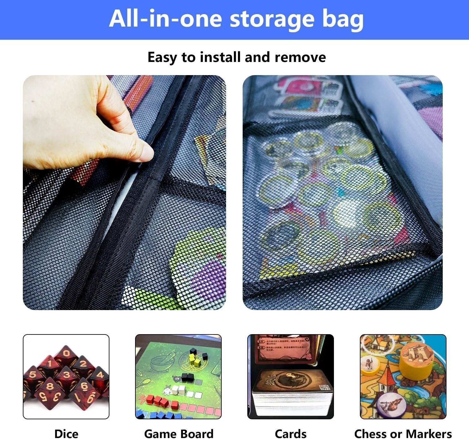 Board Game Storage Bag – Spacious & Secure Organizer//
