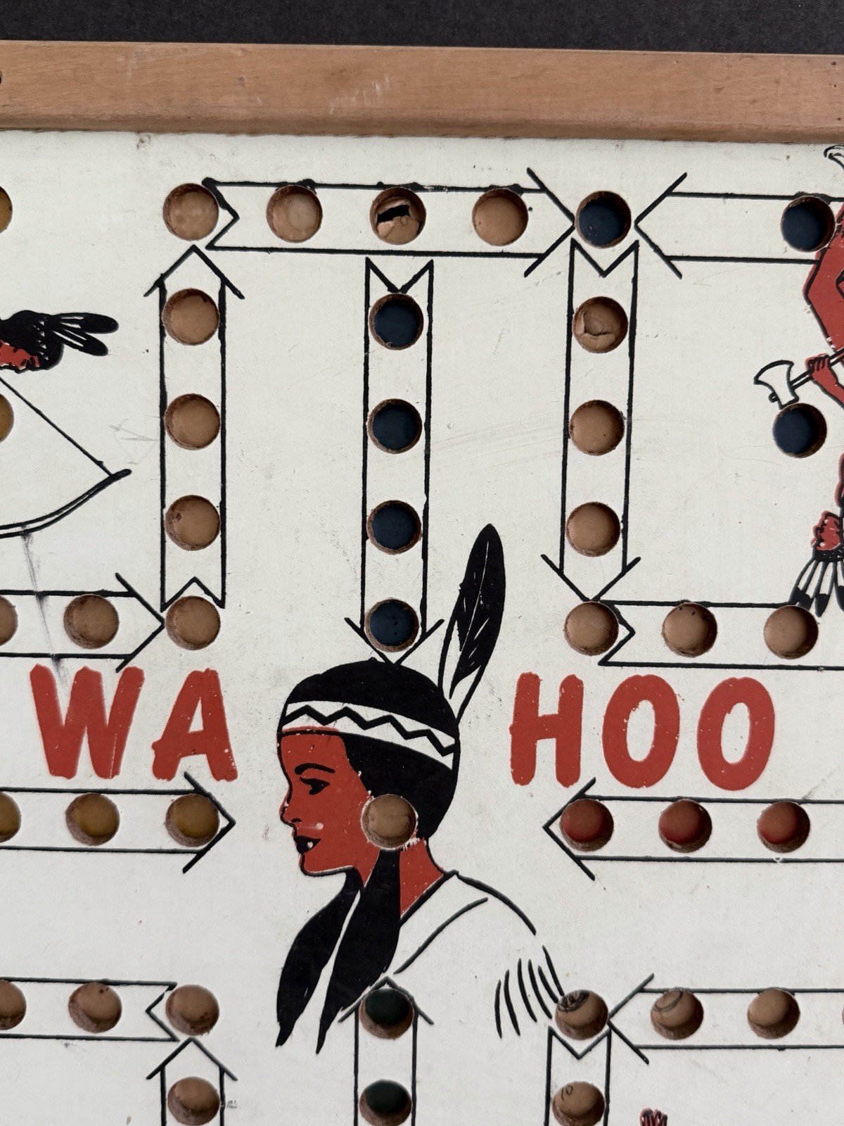 Vintage Creative Ideas Inc. WA HOO Marble Board Game, Board Only Reversible Flaw