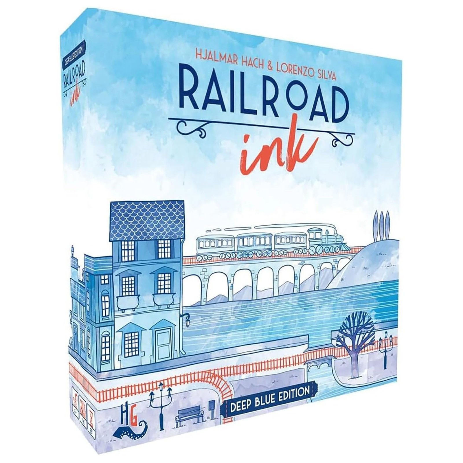 Railroad Ink: Deep Blue Edition – Roll Dice and Draw Railways and Routes, 7 R…