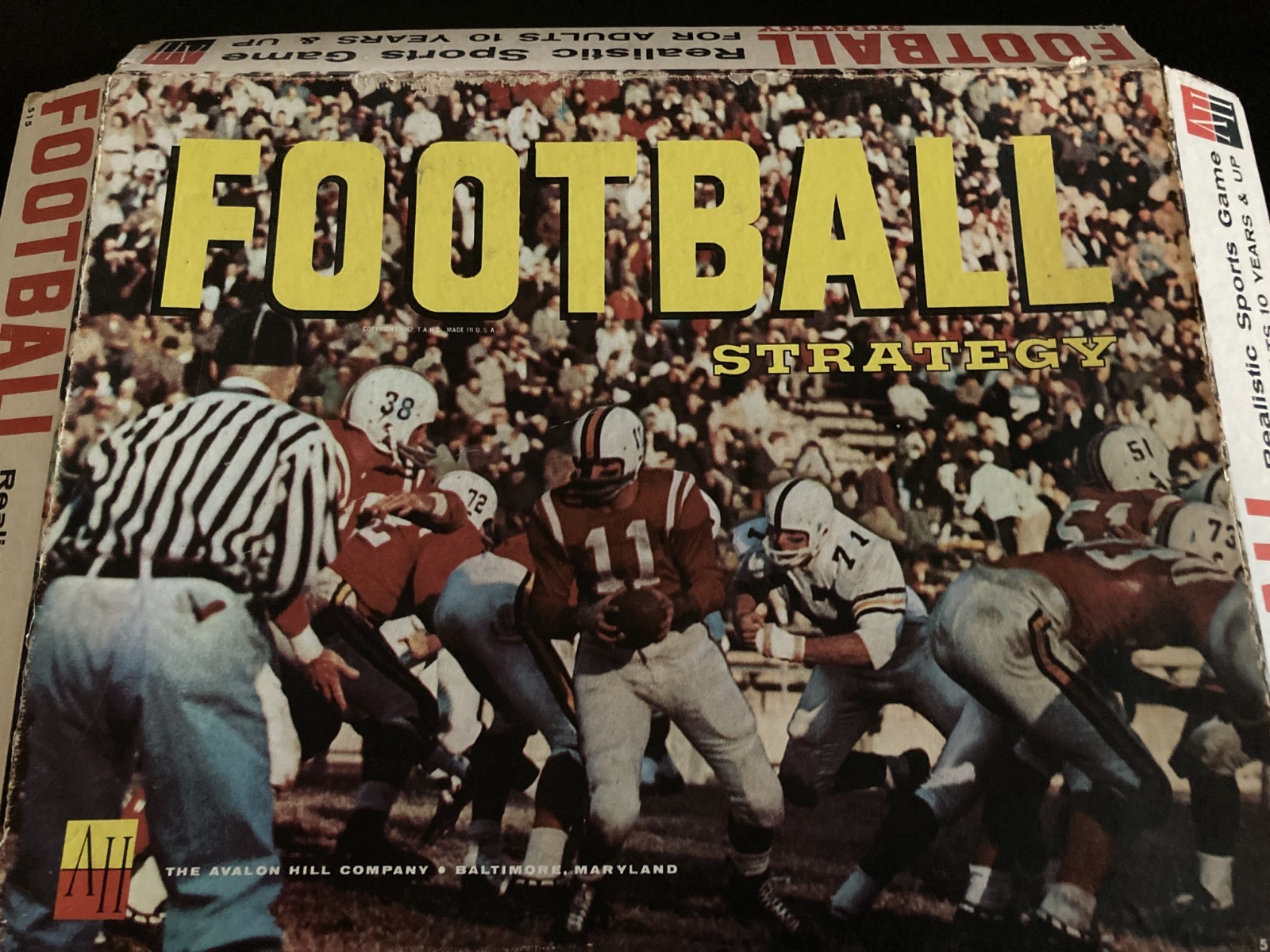 1962 Football Strategy Boxed Boardgame The Avalon Hill Company Missing Football