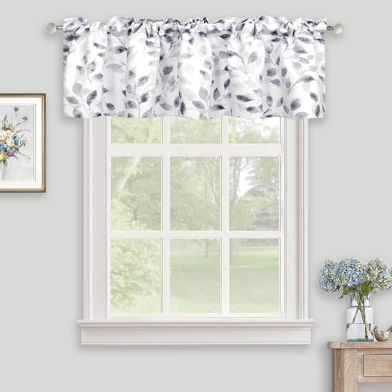 Inselnwald Gray and White Floral Printed 52″W x 14″L (Pack of 1), Grey