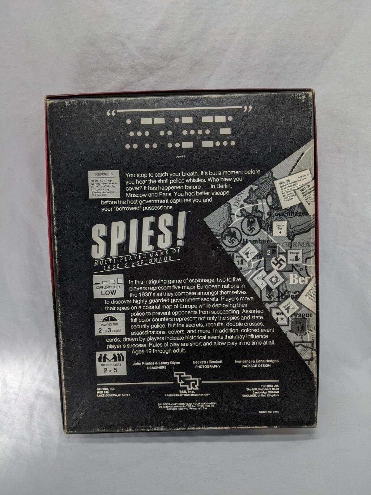 Vintage TSR Spies! Multi-Player Game Of 1930s Espionage Board Game