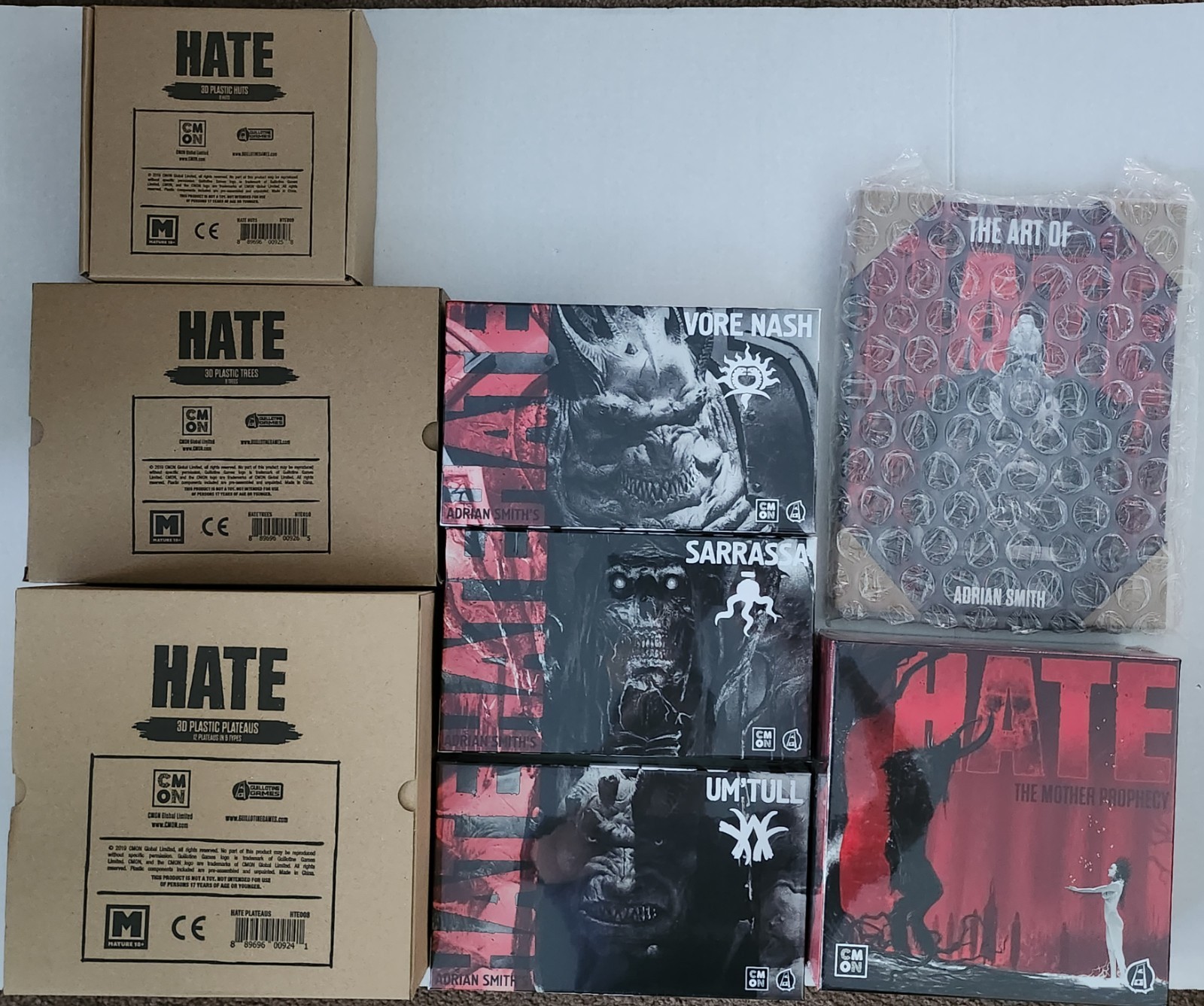 HATE Board Game – All gameplay content, Extras KS Exclusive CMON Games – Sealed