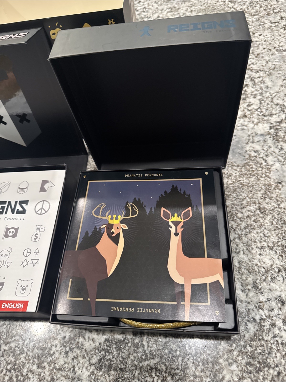 Reigns: The Council Kickstarter Board Game 100% Complete Very Good Condition