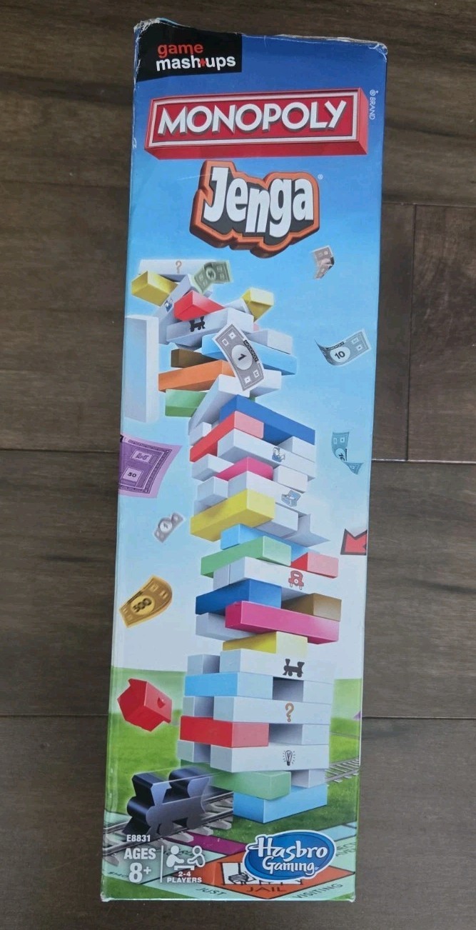 Hasbro Gaming Game Mash Ups Monopoly Jenga 2 To 4 Players Ages 8 Years & Up