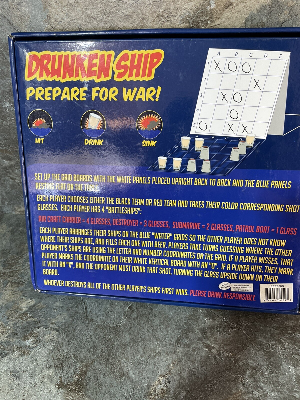 Drunken Ship Board Game *Hit*Drink*Sink* Adult Vintage Rare Drinking Game battle