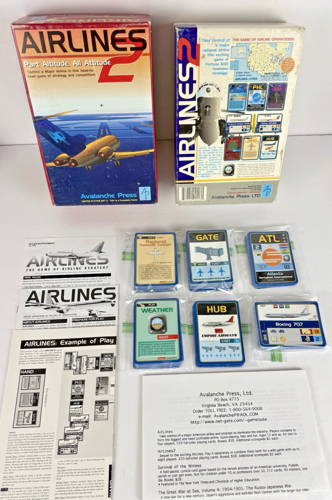 Airlines 2 United States – COMPLETE – Avalanche Press 1998 – 220 Cards