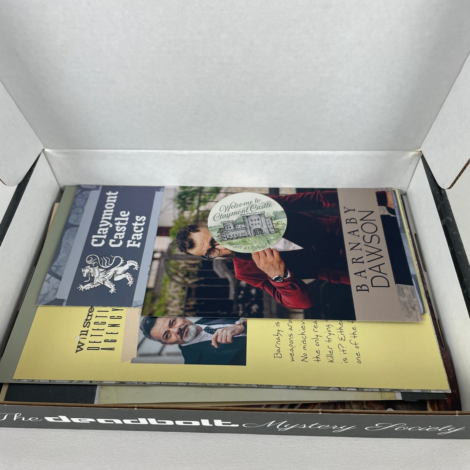 Night at the Castle The Deadbolt Mystery Society Board Game Detective Game