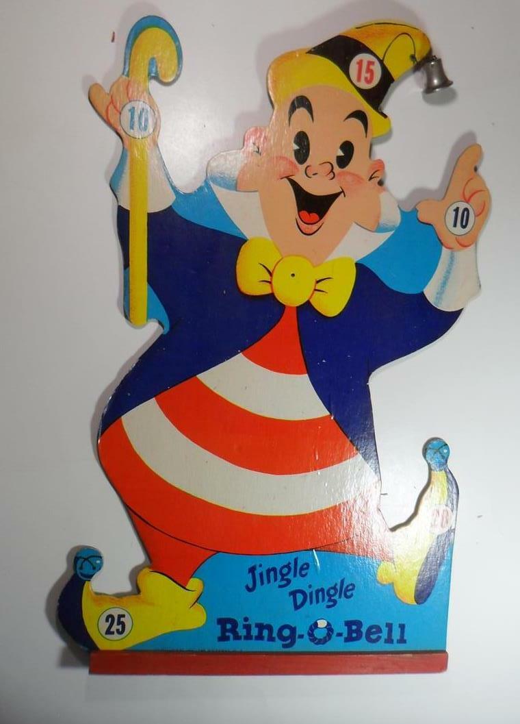 VINTAGE 1955 JINGLE DINGLE RING O BELL RING TOSS HARETT-GILMAR GAME