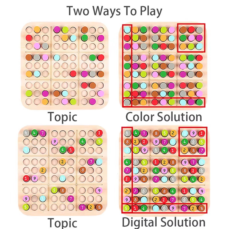 Kids Sudoku Games Chess Toys Cognitive Color Digital Board Party Games Education