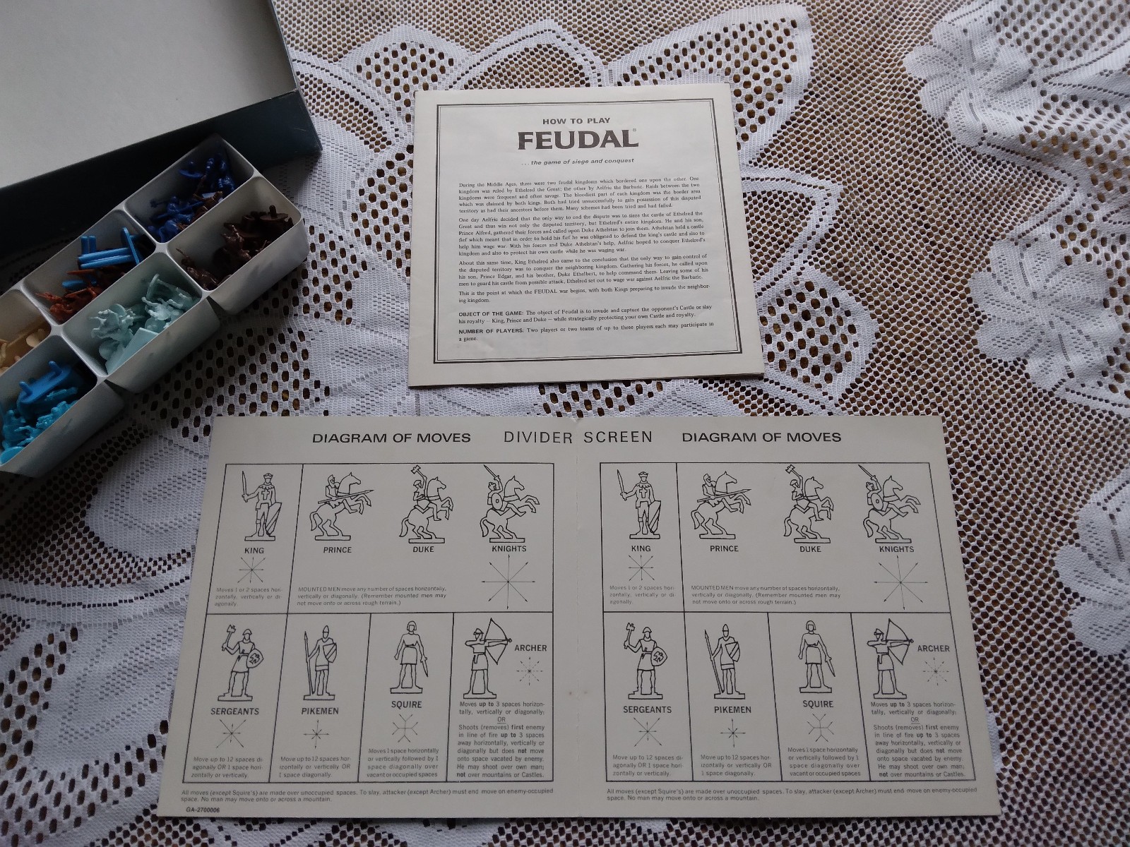 1976 Feudal The Game Of Siege And Conquest Avalon Hill Game GA-270