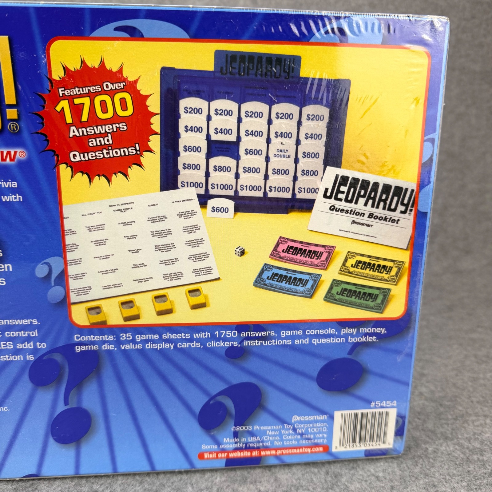 Jeopardy Board Game: America’s Favorite Quiz Show 2003 Edition Brand New Sealed