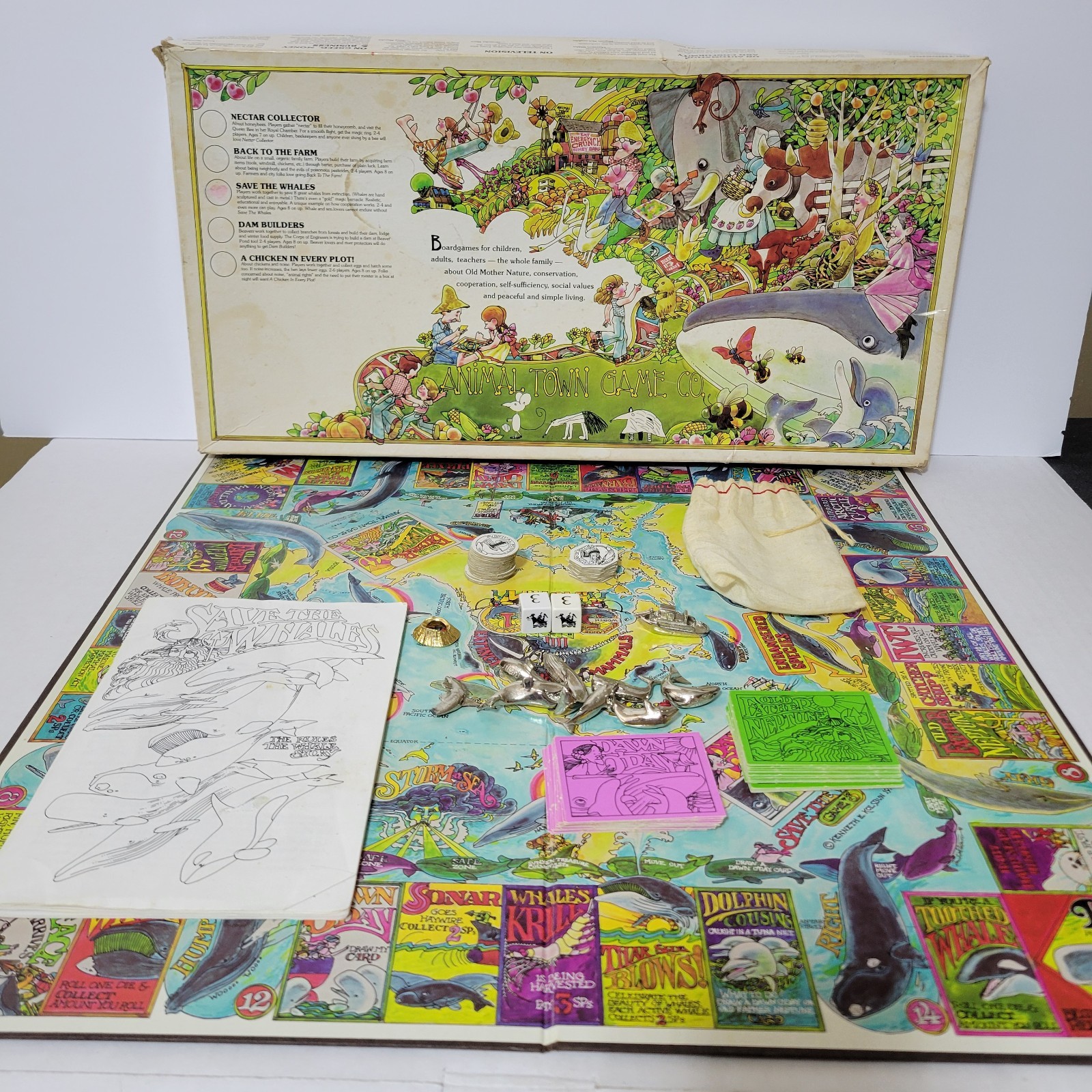 Vintage Animal Town Game Co Save The Whales Board Game 1978