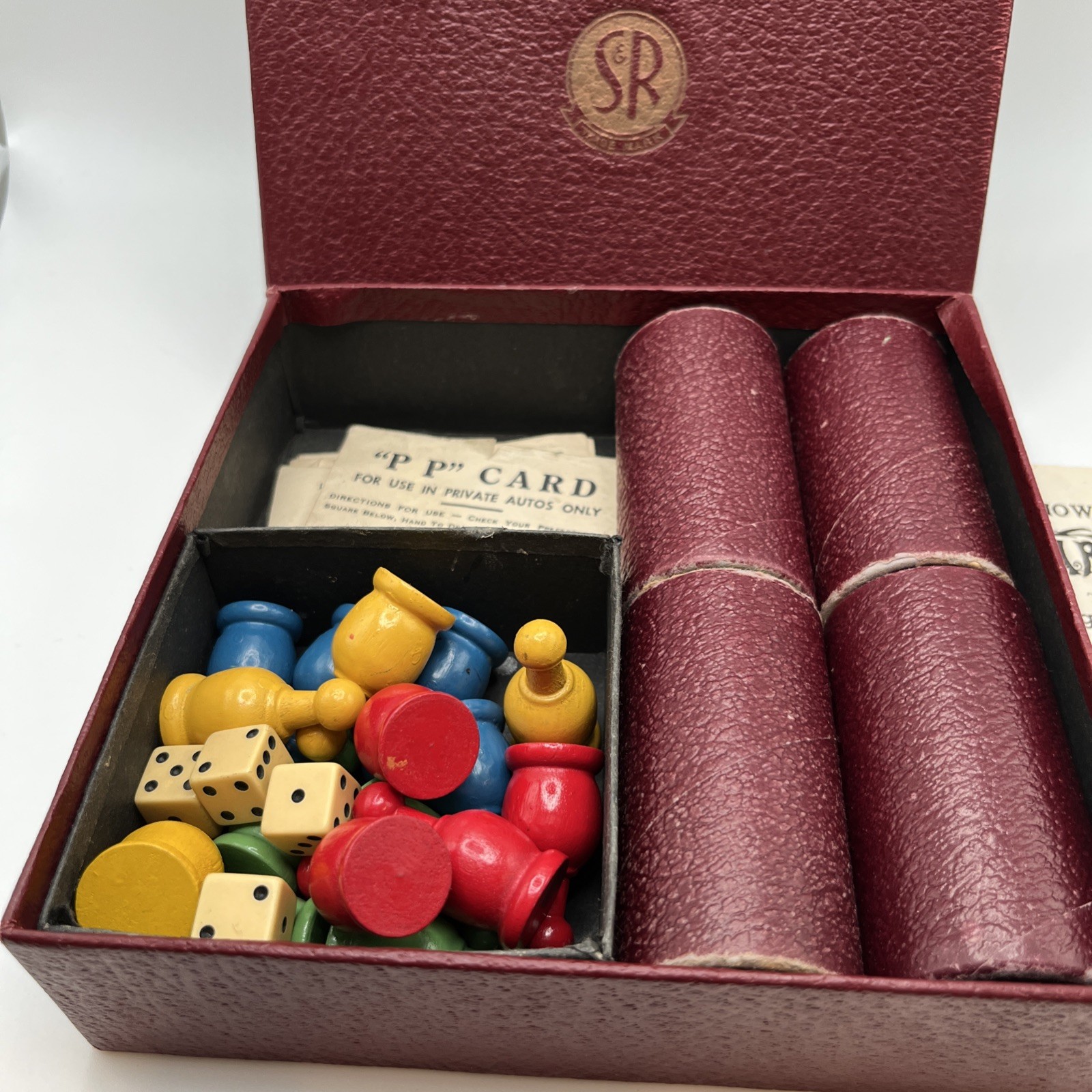 Parcheesi USED circa 1946 Selchow & Richter “No Playing Board”