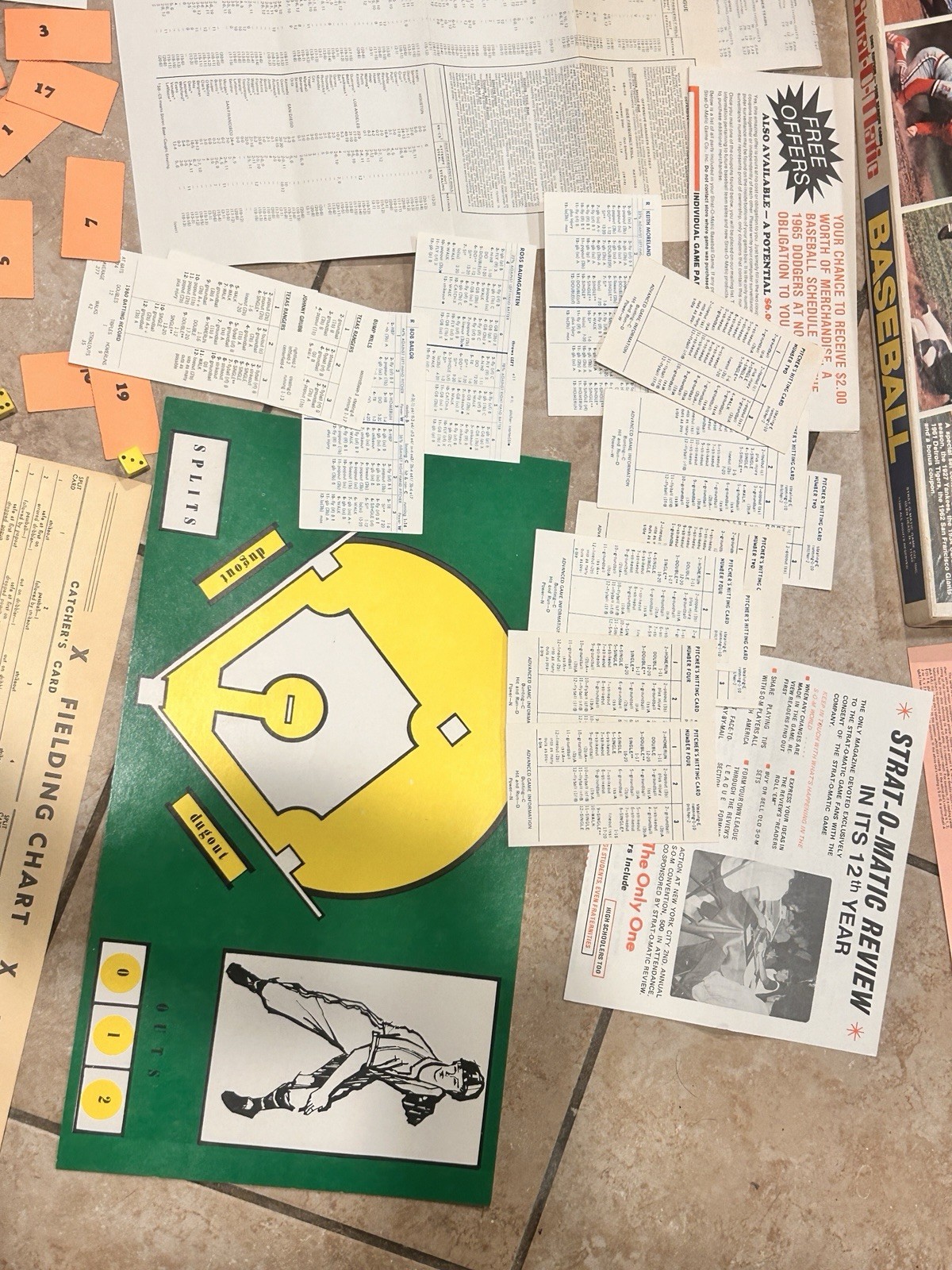 Vintage 1 Strat-O-Matic Baseball Board Game – 980 Season Stats Incomplete