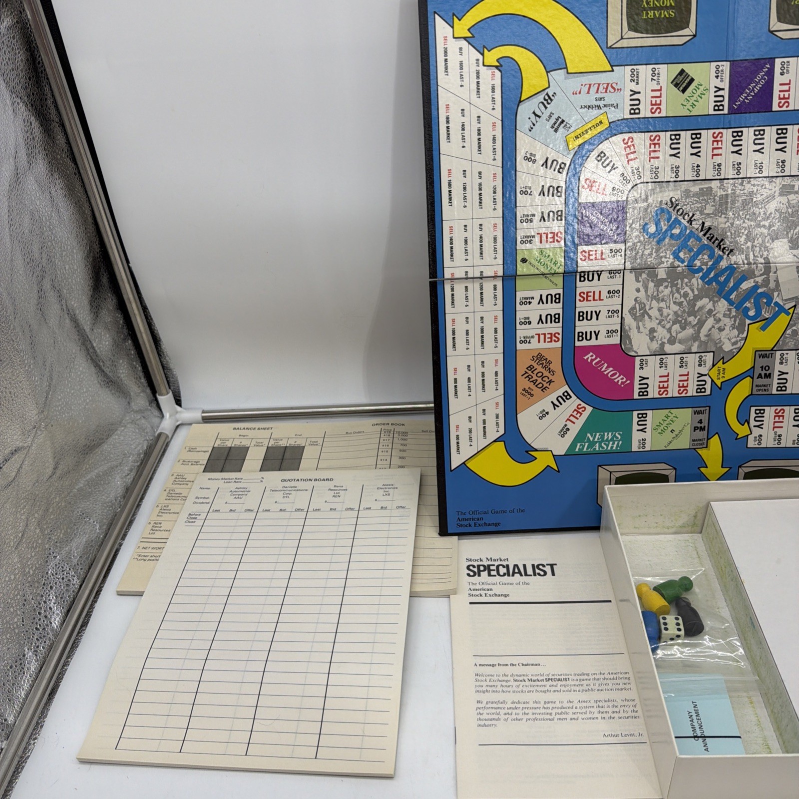 STOCK MARKET SPECIALIST BOARD GAME HANSEN AMEX H-1983 Complete!