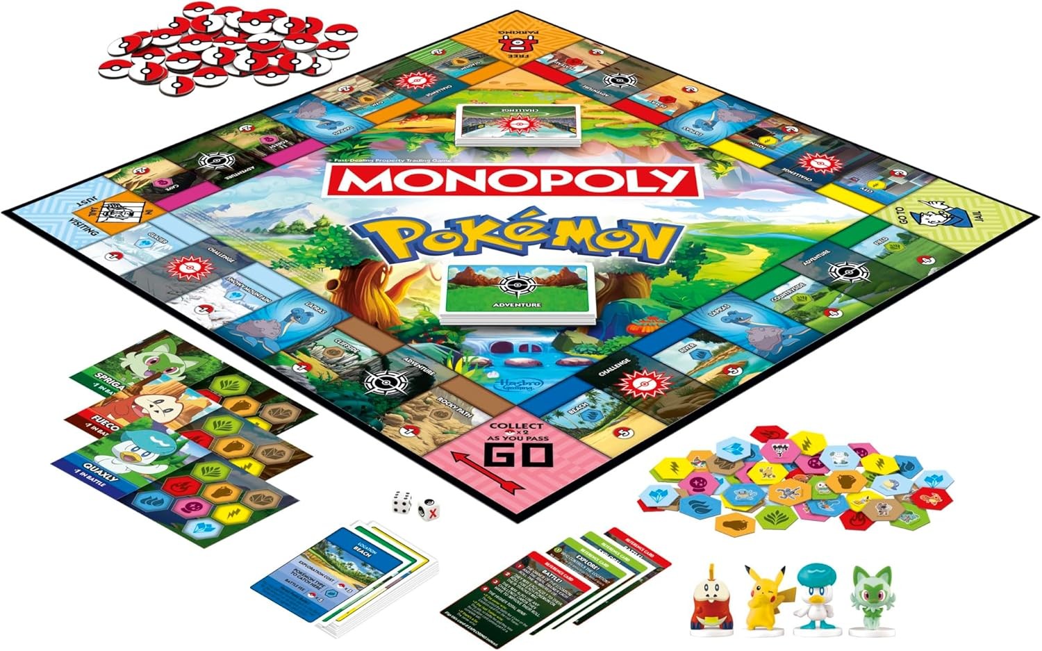 Monopoly Pokémon Edition Board Game Ages 8 and Up 2 to 4 Players Kids Game
