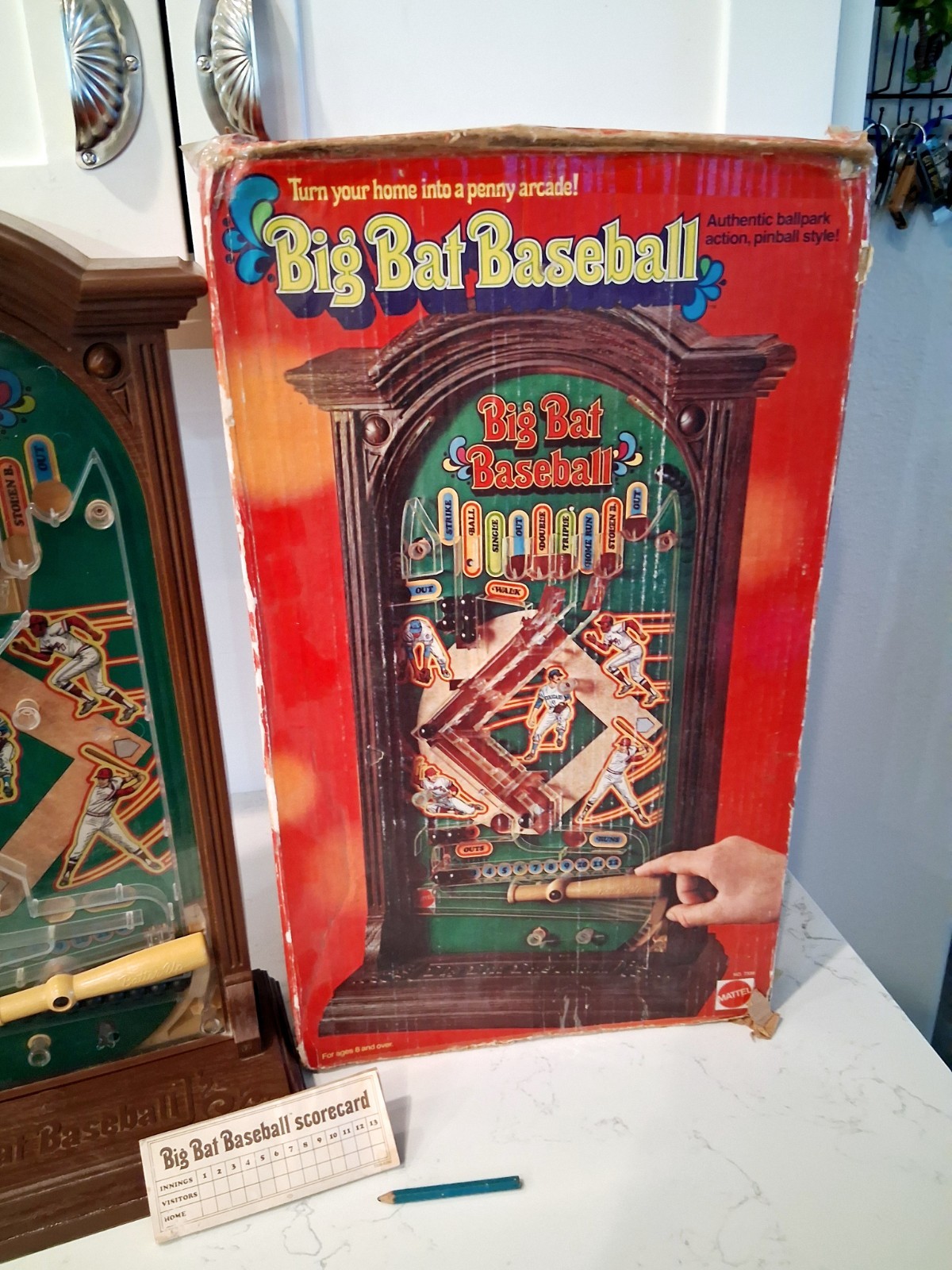 Vintage 1975 Mattel Big Bat Baseball Game Arcade/Pinball Style Complete Working*