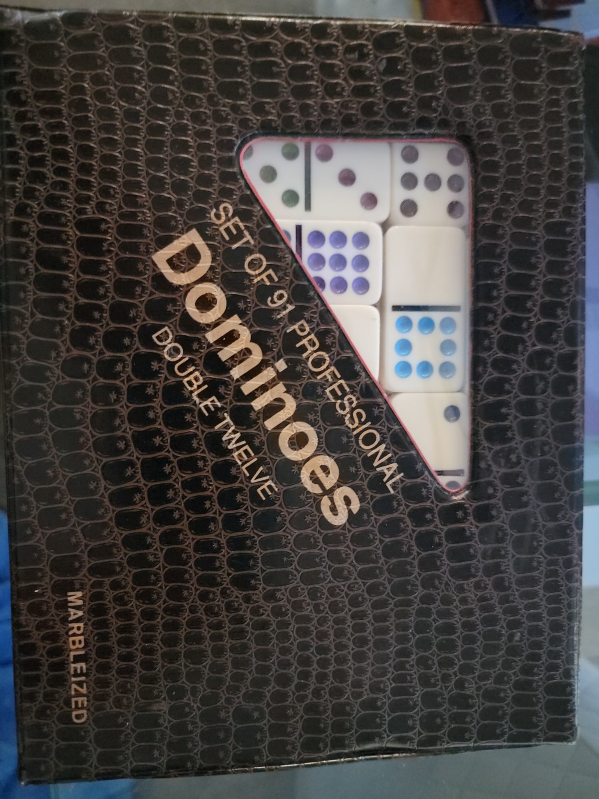 Professional Double 12 Color Dot Domino Set Complete 91 Pieces in Original…