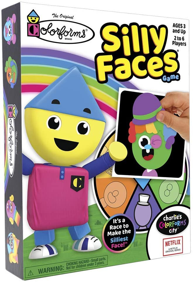 The Colorforms Silly Faces Game • Ages 3+ – 100 • 2 to 6 Players • New in Box