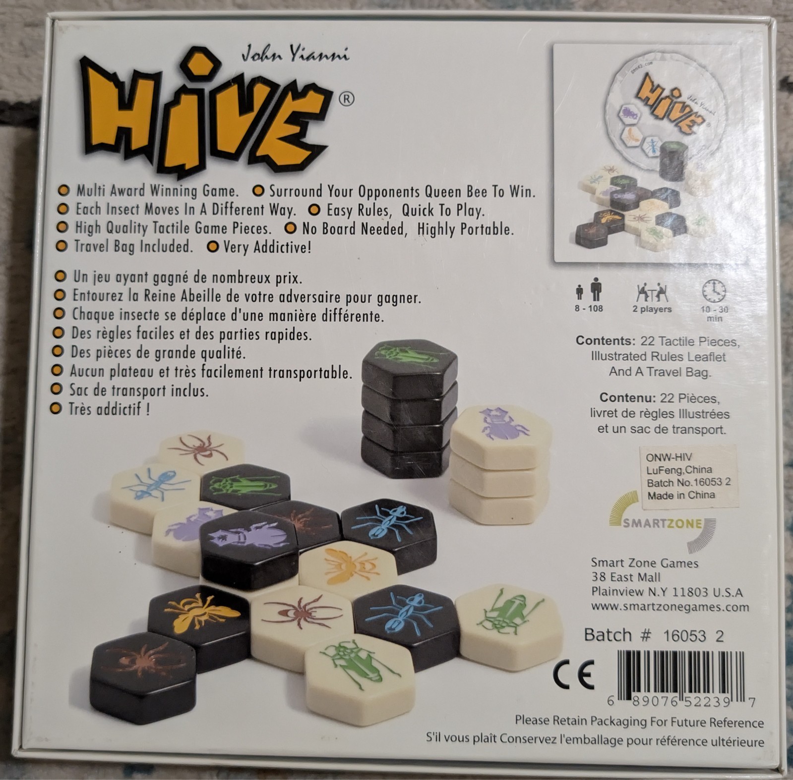 Hive The Board Game – Smart Zone Games – complete – UNPLAYED