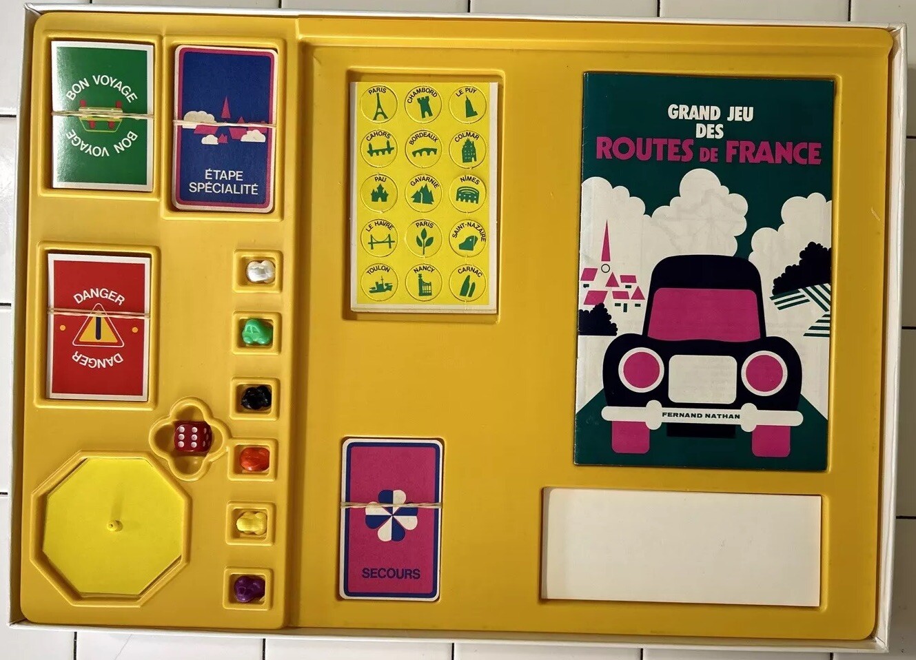 Vintage 1976 Jeux Nathan ROUTES DE FRANCE Board Game French Game RARE Complete