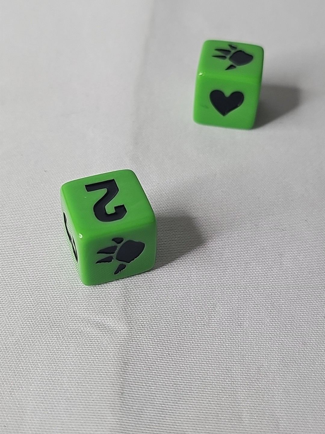 King Of Tokyo TWO Dice Black on Green Replacement Part