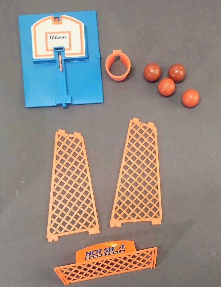 Vintage 1992 Milton Bradley Hot Shots Basketball Travel Game With Extra Pieces.