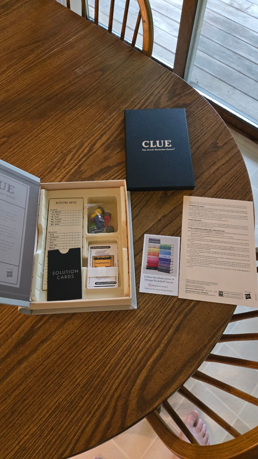 Clue Vintage Bookshelf Edition Board Game Parker Brothers WS Game Company