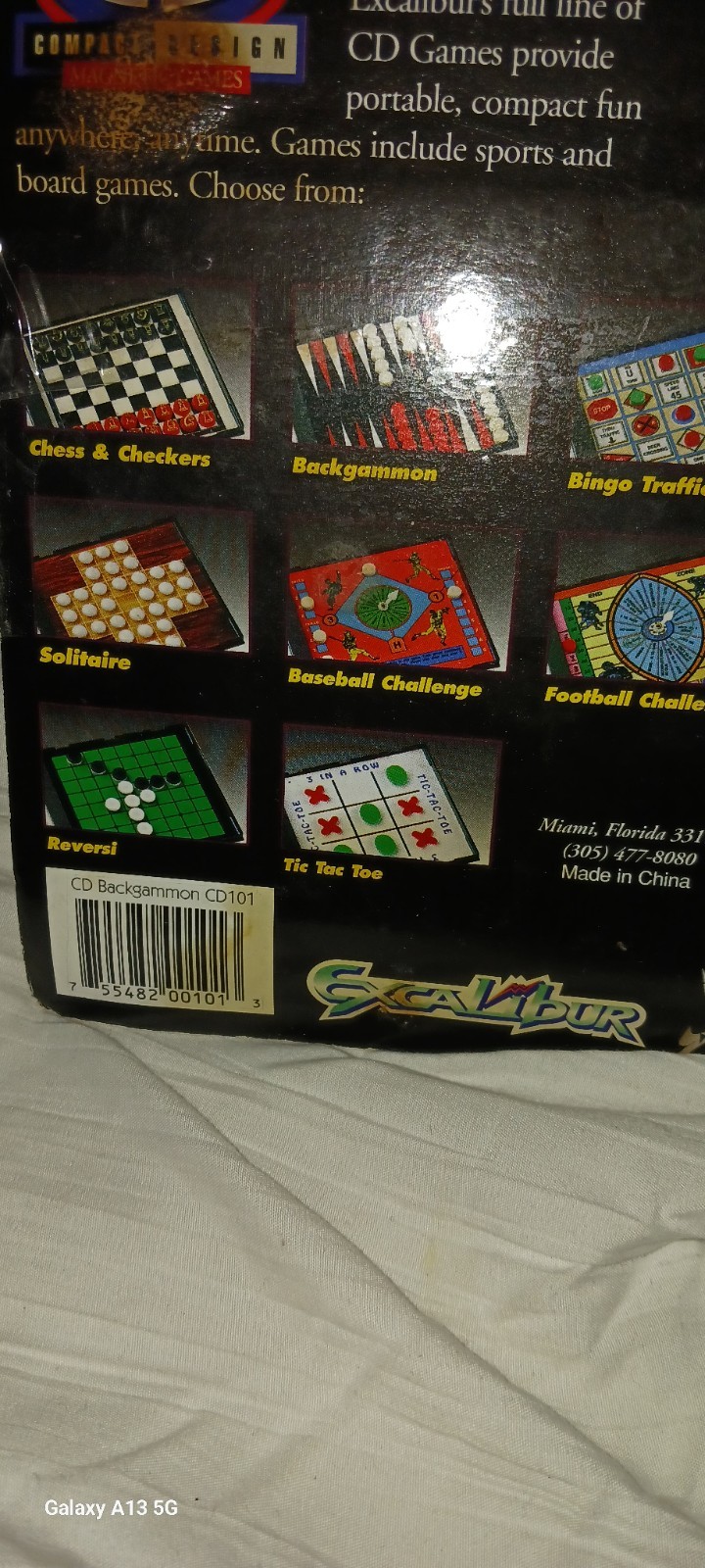 Excalibur Magnetic Travel Games Specifically Solitaire and Backgammon Edition