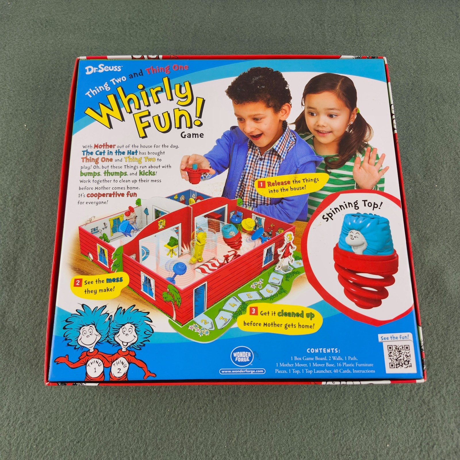 Dr. Seuss Whirly Fun Game COMPLETE Wonder Forge 2016 Kids Family Cat in the Hat