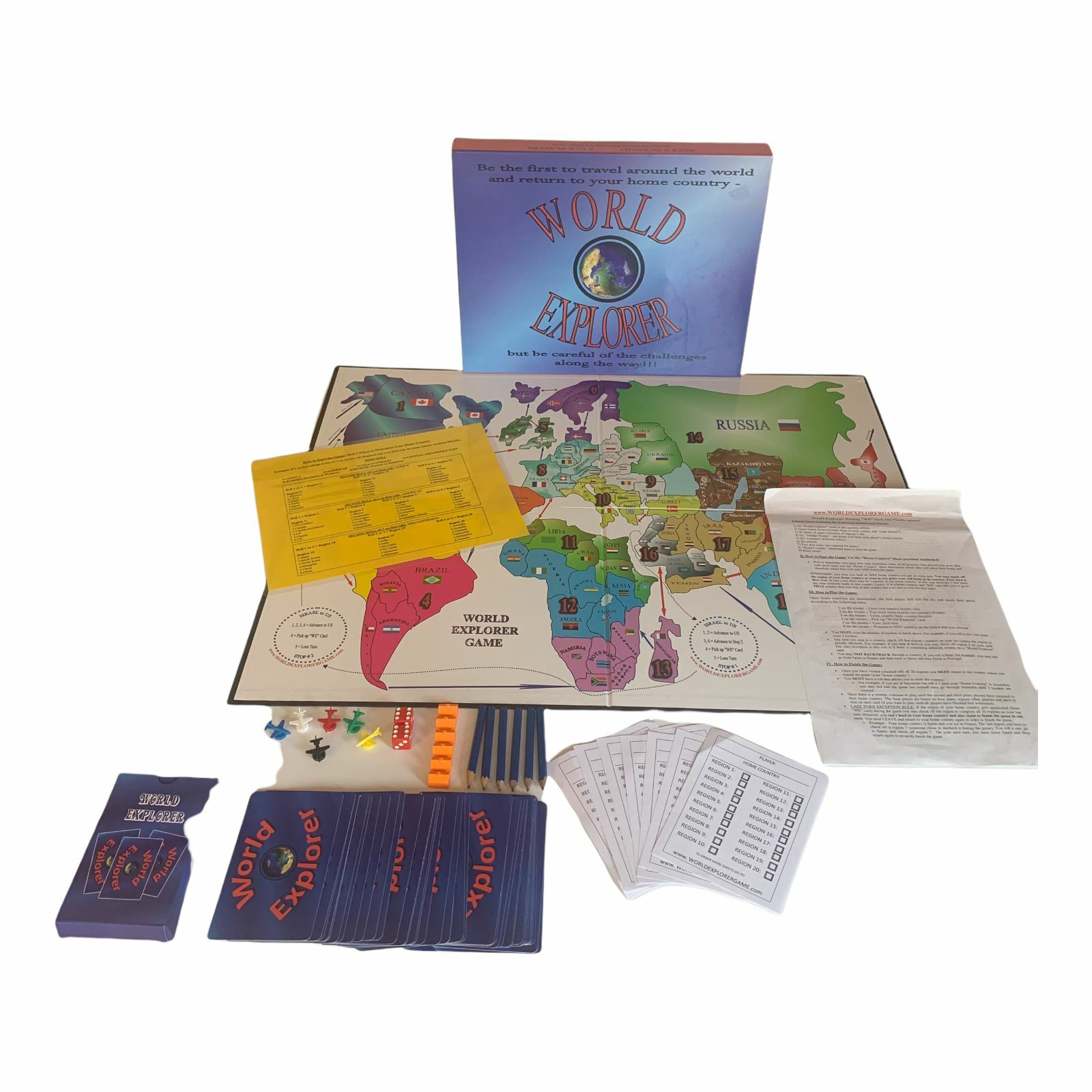 Geography Board Game World Explorer Home School Activity Social Studies COMPLETE