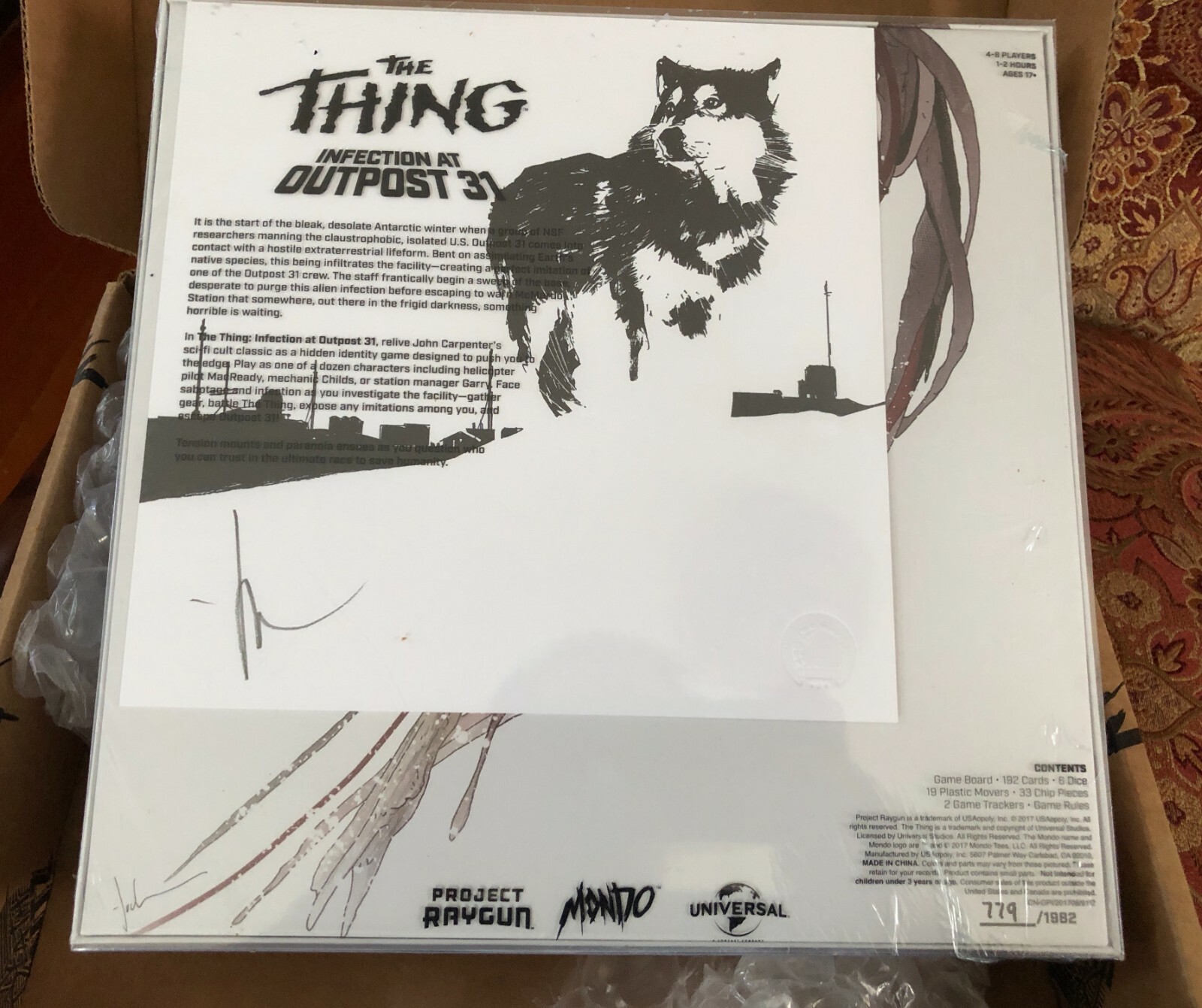 The Thing Infection at Outpost 31 Board Game Mondo Limited Edition COMPLETE