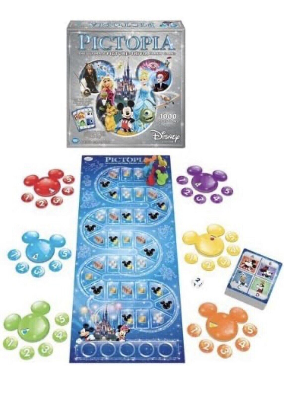 Disney PICTOPIA Family PICTURE TRIVIA BOARD GAME Complete 1000 QUESTIONS