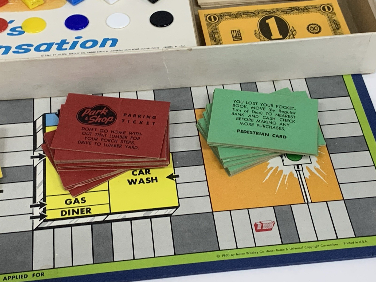 Vintage 1953 1960 Park And Shop Milton Bradley Board Shopping Game 4300 Complete