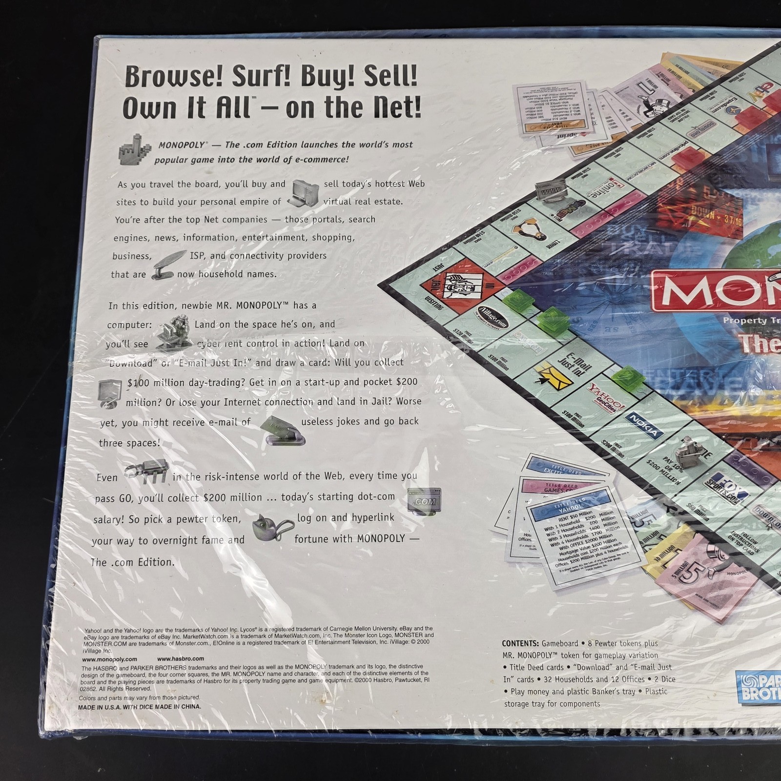 NEW SEALED Monopoly The .com Edition Board Game Parker Brothers Hasbro 2000