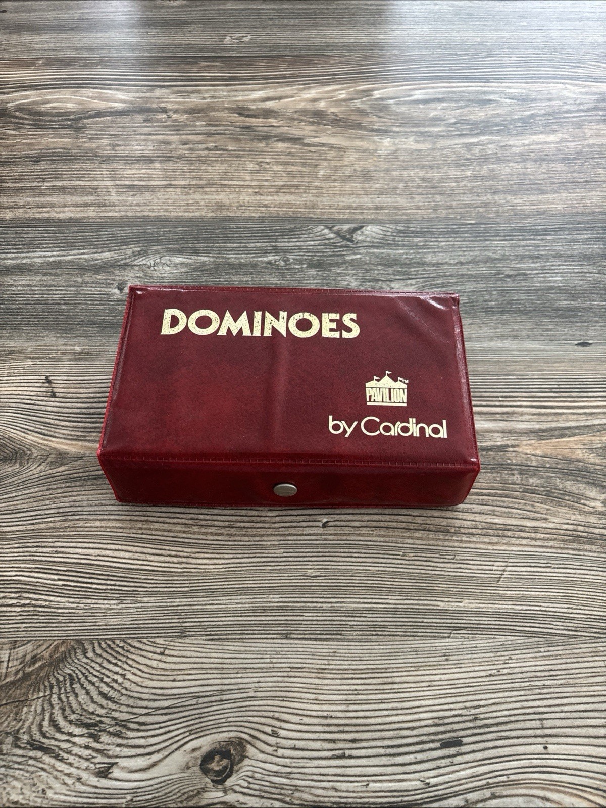 Vintage Dominoes By Cardinal 55 Pieces | 3/8″ Thick DOUBLE NINE Red Vinyl Case