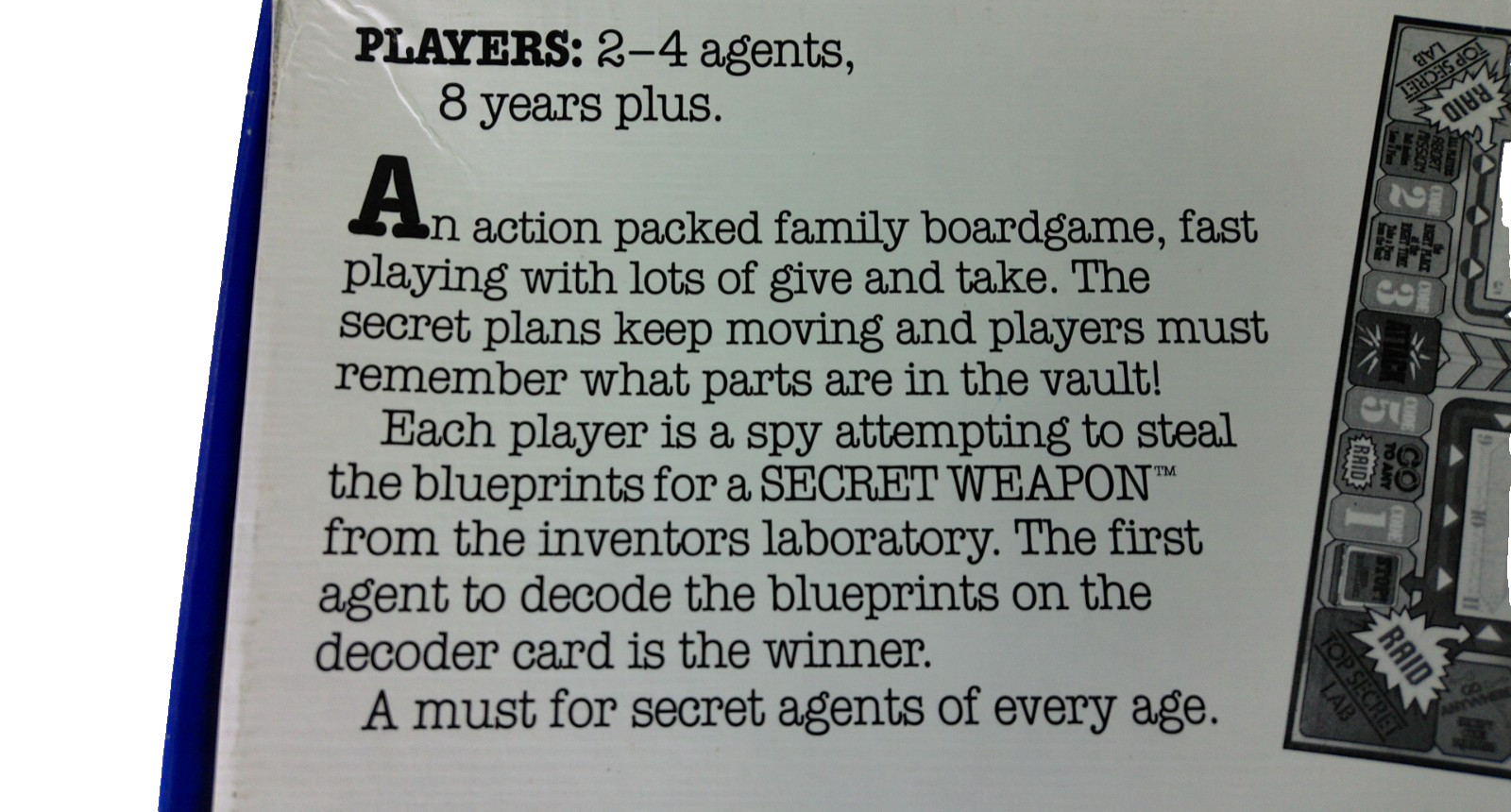 Secret Weapon Boardgame 2-4 Players 1984 Gruver Productions Australia Complete