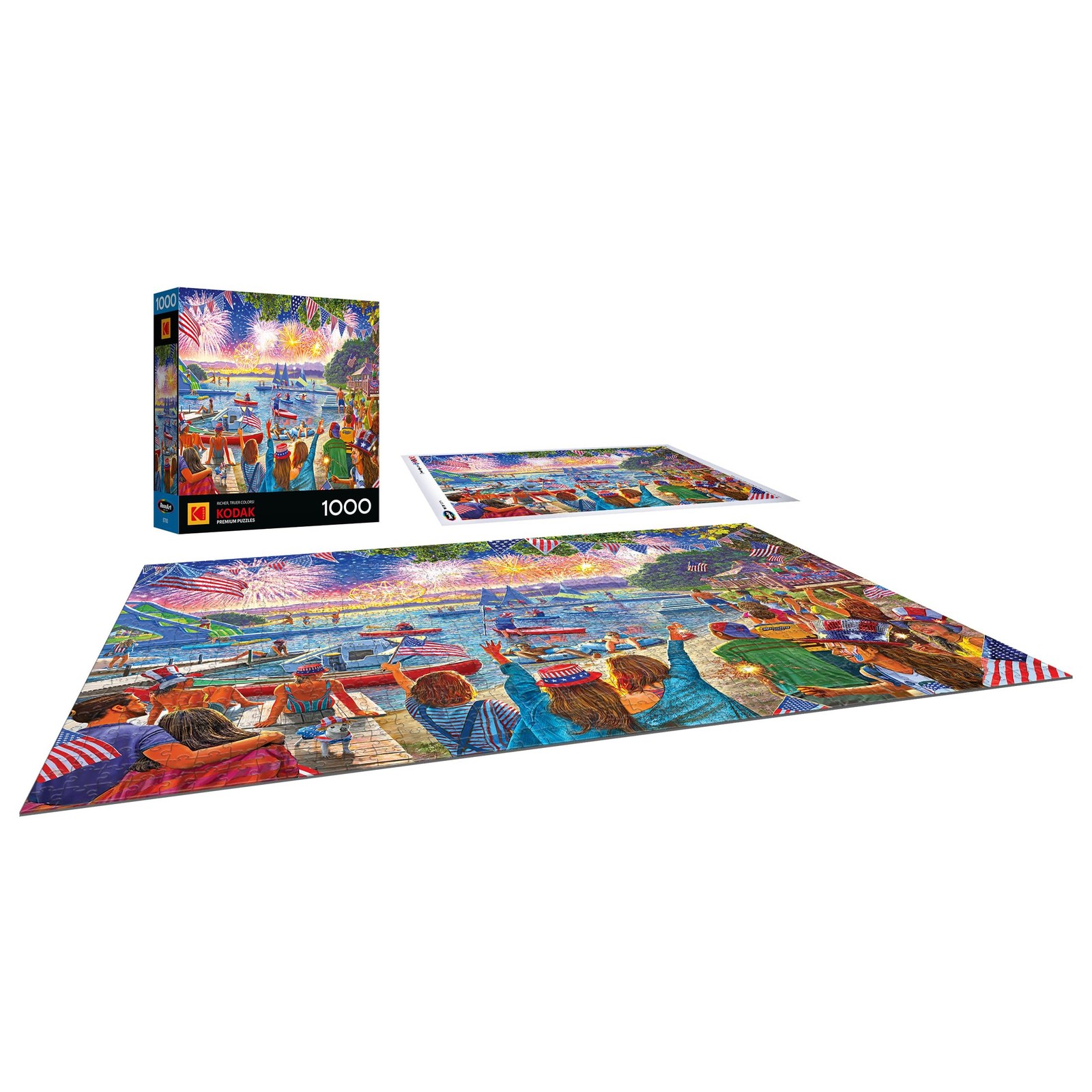 Jigsaw Puzzle 1000 Piece 4th of July Fireworks Patriotic RoseArt Kodak