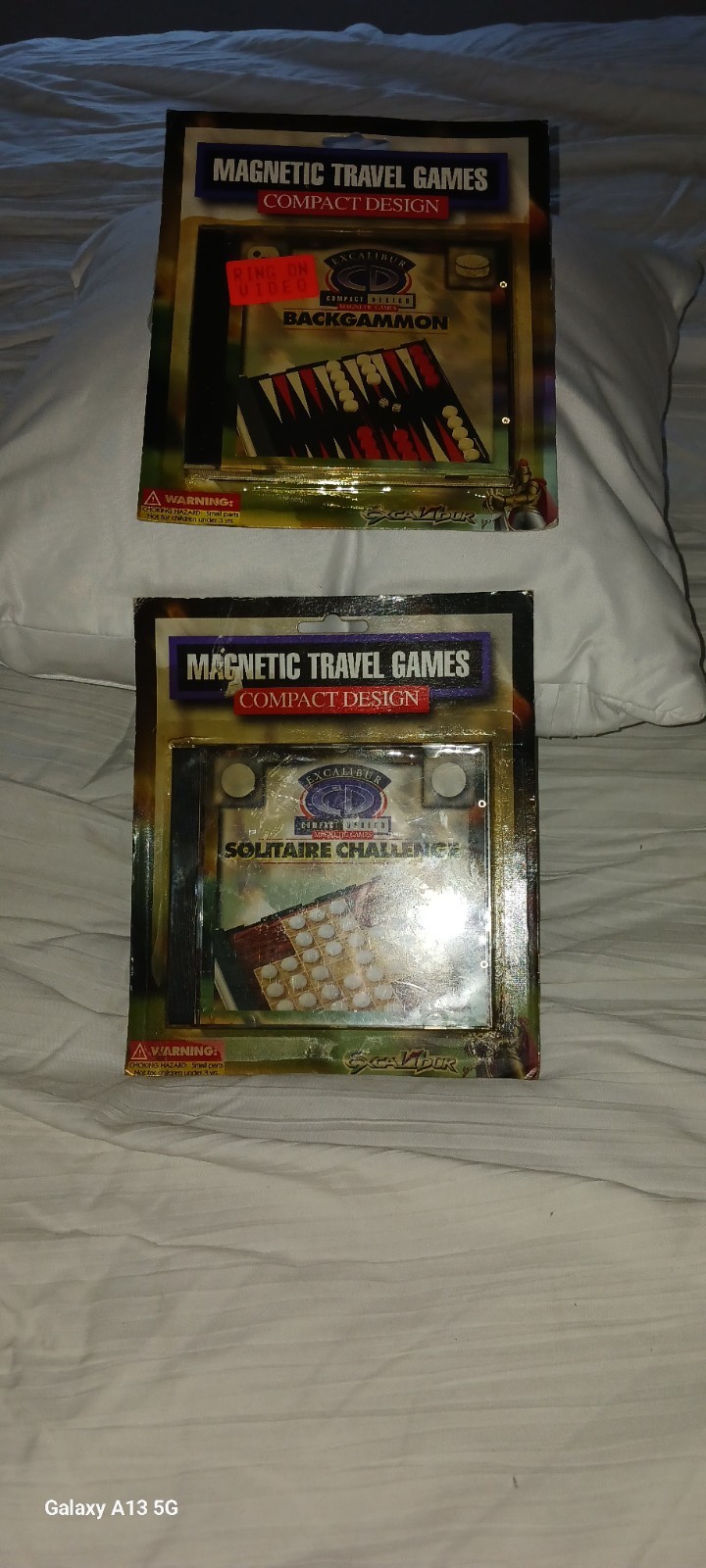 Excalibur Magnetic Travel Games Specifically Solitaire and Backgammon Edition