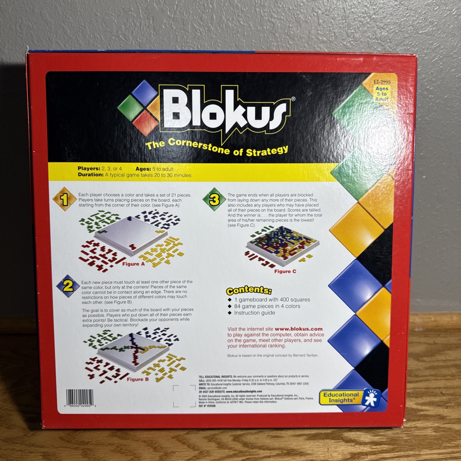 Blokus Board Game Deluxe Strategy For The Whole Family EI-2995 2003 Edu Insights