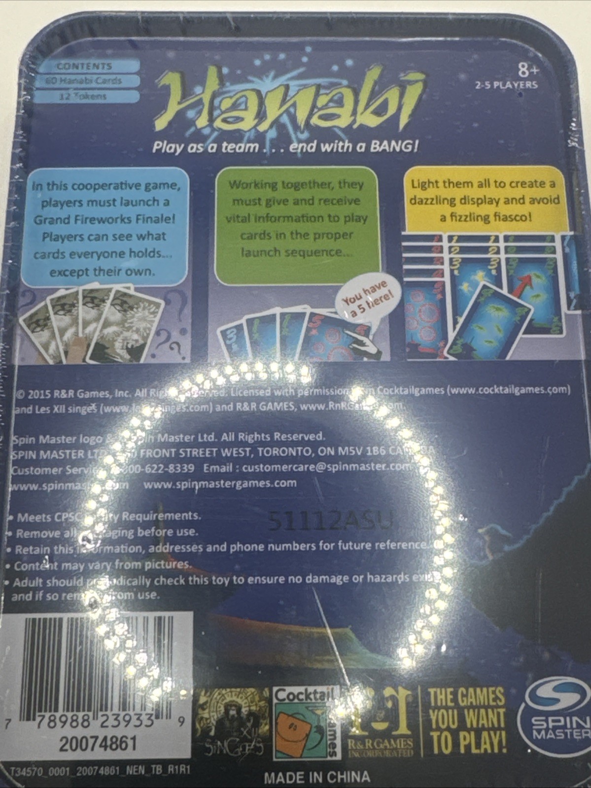 NEW SEALED Spin Master HANABI Card Game w/ Travel Tin Case Target Exclusive
