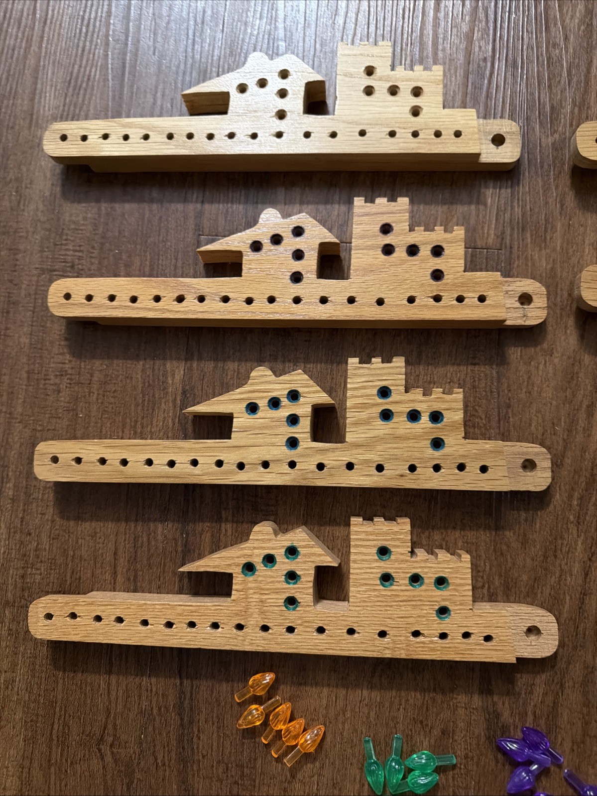 Pegs and Jokers Board Game Set 2 to 8 Players Handcrafted Wood And 40 Pegs