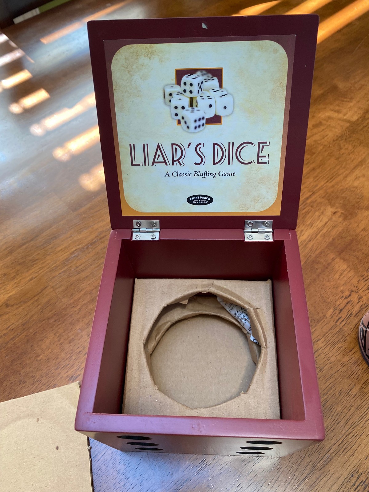 Liar’s Dice – A Classic Bluffing Game – Wood Box – Front Porch Classics 2014