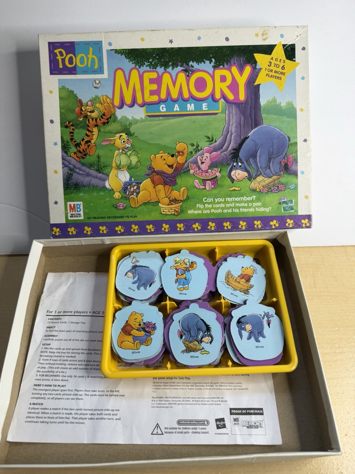 Vintage Milton Bradley Winnie the Pooh Memory Game Matching Game 1999 New Sealed