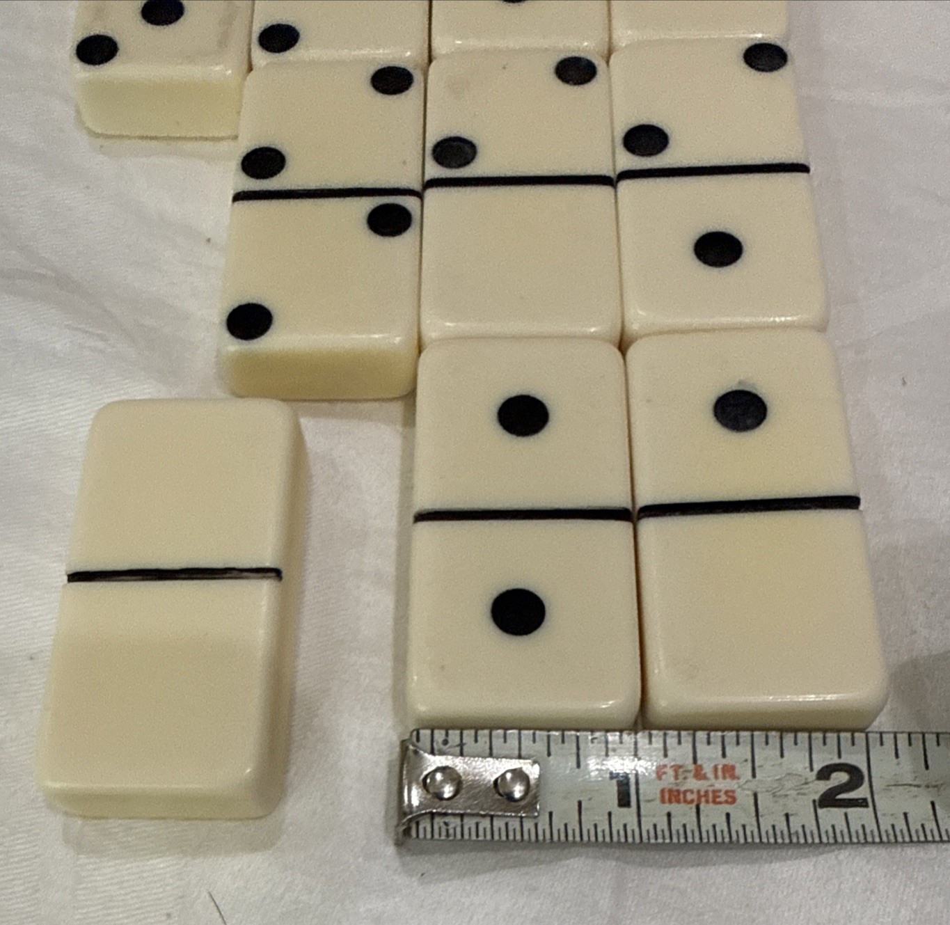 Vintage Puremco No. 716 Marblelike Extra Thick Dominoes Black & White * Free S/H